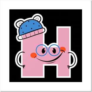 Funny Initial Letter H - Creative Monogram Posters and Art